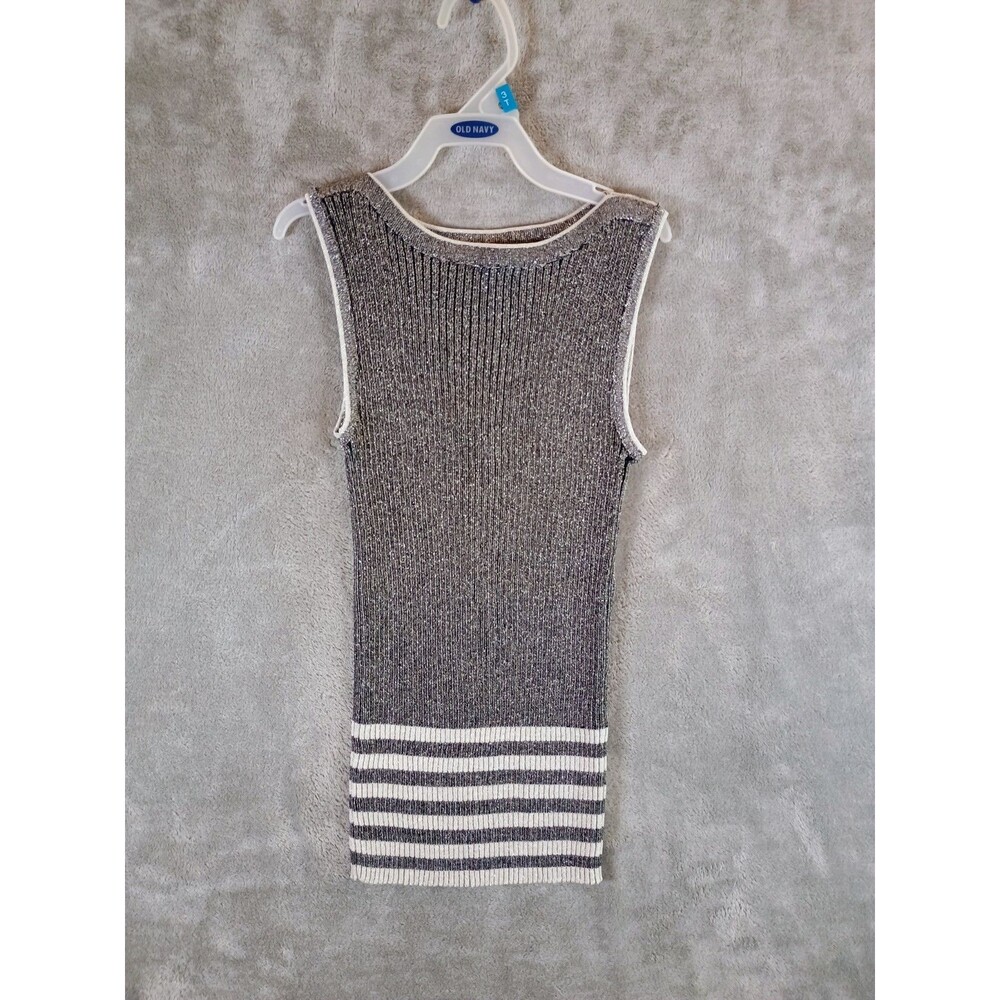 Y2K Tessori Women's Ribbed Sleeveless Sparkle Stretch Top Vintage Sized L/XL